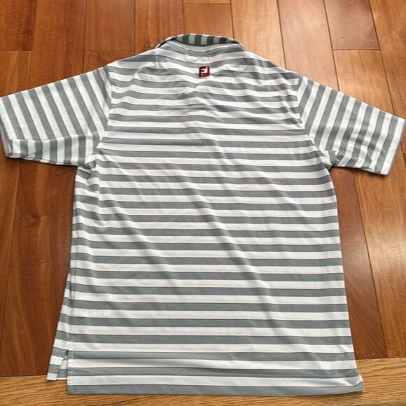 FootJoy Men's Gray Striped Polo Golf Shirt size L - Picture 6 of 9